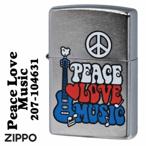 zippo  Peace Love Music ピース　ラブ　ミュージック　2023モデル ストリートクローム  Z207-104631 送料無料   ヤマトメール便対応 