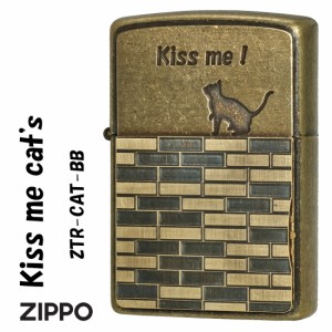 zippo ジッポーライター 猫　トリックギア　ブラス古美バレル  ZTR-CAT-BB 　ユニーク　ギフト  送料無料   ヤマトメール便対応 