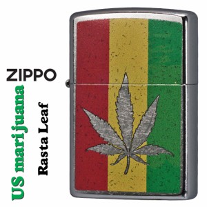 父の日：zippo  ジッポー マリファナ　Rasta Leaf  ラスタリーフ  2024年　USモデル ストリートクローム Z207-112482 ヤマトメール便対応