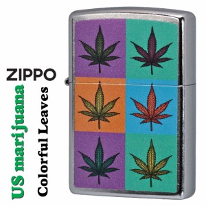 zippo ジッポー マリファナ　Colorful Leaves カラフルリ-ブス　2024年　USモデル ストリートクローム Z207-112483  ヤマトメール便対応