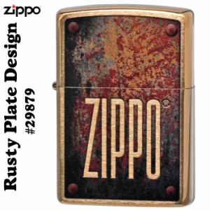 (メーカー無くなり次第終了予定) zippo ジッポーライター  Rusty Plate Designブラッシュブラス#29879  送料無料 ヤマトメール便対応 