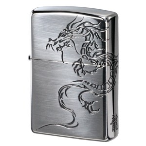 父の日：ZIPPO  ジッポライター トライバルドラゴン干支　ジッポーライター銀イブシ ZIPPO 2SI-DR2 送料無料 ヤマトメール便対応 