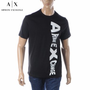 アルマーニエクスチェンジ A|X ARMANI EXCHANGE Tシャツ メンズ クルーネック 半袖 3RZTAE ZJGCZ ブラック