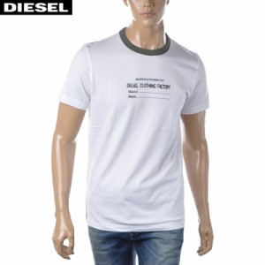 ディーゼル DIESEL クルーネックTシャツ 半袖 メンズ ブランド T-DIEGOR-C3 A03812-0HAYU ホワイト