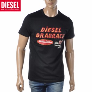 ディーゼル DIESEL クルーネックTシャツ 半袖 メンズ ブランド T-DIEGOR-C7 A03842-0HAYU ブラック