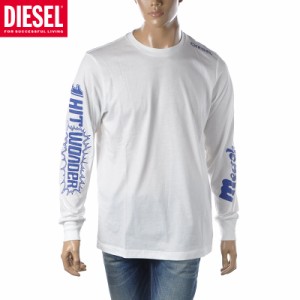 ディーゼル DIESEL クルーネックTシャツ 長袖 メンズ ブランド ロンＴ T-JUST-LS-E6 A06768-0GRAM ホワイト