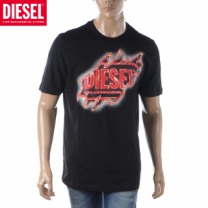 ディーゼル DIESEL Tシャツ メンズ ブランド クルーネック 半袖 T-JUST-E43 A09754-0AAXJ ブラック