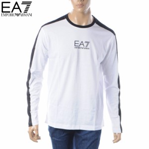 エンポリオアルマーニ EA7 EMPORIO ARMANI Tシャツ メンズ 長袖 ロンT ブランド クルーネック 6RPT16 PJ02Z ホワイト 2023秋冬新作