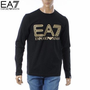 エンポリオアルマーニ EA7 EMPORIO ARMANI Tシャツ 長袖 メンズ ブランド ロンT クルーネック 3DPT38 PJMUZ ブラック 2024春夏新作