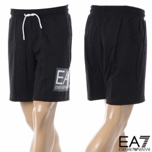 エンポリオアルマーニ EA7 EMPORIO ARMANI スウェットショートパンツ メンズ ブランド 3DPS63 PJ05Z ブラック 2024春夏新作