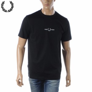 フレッドペリー FRED PERRY Tシャツ メンズ ブランド M4580 EMBROIDERED エンブロイダード クルーネック 半袖 ブラック 2024春夏新作