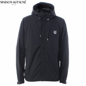 メゾンキツネ MAISON KITSUNE ウィンドブレーカー メンズ ブランド アウター ブルゾン LM02228 WQ4019 ブラック 2023秋冬新作