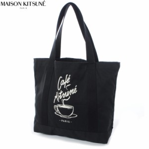 メゾンキツネ MAISON KITSUNE トートバッグ カフェキツネ コーヒーカップ トートバッグ SPCKNPMU05102 ブラック 2024春夏新作