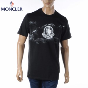 モンクレール MONCLER Tシャツ メンズ ブランド 8C00050 89AKK 半袖 クルーネック ブラック 2024春夏新作