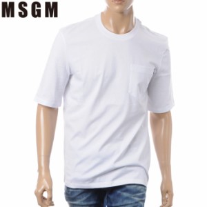 エムエスジーエム MSGM クルーネックTシャツ 半袖 メンズ 2440MM71 ホワイト