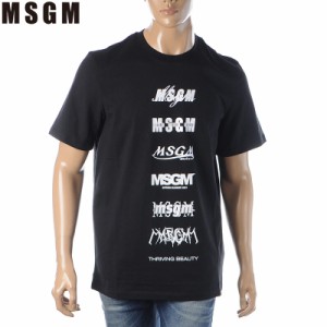 エムエスジーエム MSGM Tシャツ 半袖 クルーネック メンズ 3040MM103 217098 ブラック