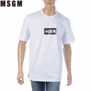 エムエスジーエム MSGM Tシャツ 半袖 クルーネック メンズ ブランド 3040MM106 217098 ホワイト