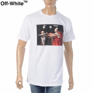 オフホワイト OFF-WHITE Tシャツ 半袖 クルーネック メンズ ブランド CARAVAGGIO S/S SLIM TEE OMAA027R21JER0040125 ホワイト