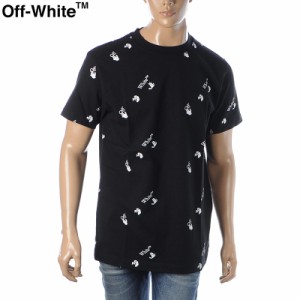 オフホワイト OFF-WHITE Tシャツ 半袖 クルーネック メンズ OW ALLOVER S/S SLIM TEE OMAA027R21JER0121001 ブラック