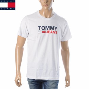 トミージーンズ TOMMY JEANS Tシャツ 半袖 クルーネック メンズ DM0DM10214 ホワイト