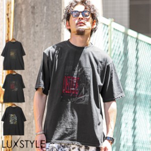 半袖Tシャツ メンズ ビッグシルエット グラフィック フォト ロゴ プリント 色落ち【グラフィックフォトプリント半袖Tシャツ】 aa-3127