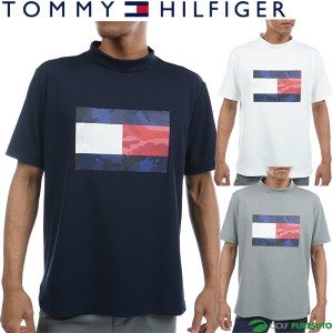 トミー ヒルフィガー ゴルフ 半袖 モックネックシャツ カモフラージュフラッグ メンズ THMA312 ゴルフウェア