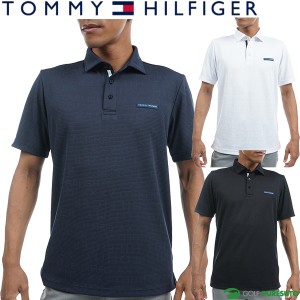 トミー ヒルフィガー ゴルフ 半袖 ポロシャツ ブラインドロゴ ジャガード 台衿付シャツ メンズ THMA314 ゴルフウェア