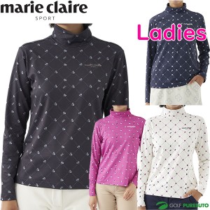 【レディース】マリ・クレール 長袖 モックネックシャツ 733-503 ゴルフウェア 2023年秋冬モデル marie claire マリクレール 秋冬ウェア 