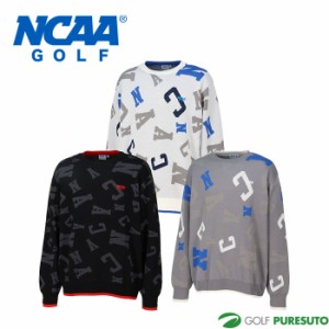 NCAA GOLF 飛び柄 クルーネック セーター メンズ NG1041 ゴルフウェア 2023年秋冬モデル