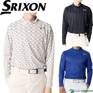 スリクソン 長袖 モックネックシャツ サークルパターンプリント メンズ RGMWJB03 ゴルフウェア 2023年秋冬モデル SRIXON by DESCENTE デ
