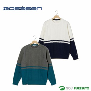 ロサーセン A-Line コットンヤーンバイカラー ニット 047-19912 トップス ゴルフウェア 2023年秋冬モデル Rosasen
