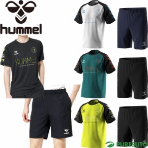 ヒュンメル hummel プラクティス 半袖Tシャツ+ハーフパンツ ウーブンショーツ 上下セット セットアップ メンズ HAP1193／HAW2152P スポー