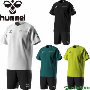 ヒュンメル hummel プラクティスTスーツ 半袖Tシャツ+ハーフパンツ 上下セット メンズ レディース HAP1205SP 2024年春夏モデル スポーツ 