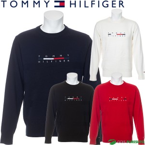 トミー ヒルフィガー ゴルフ 長袖 ボックスロゴ クルーネックニット メンズ THMA165 ゴルフウェア セーター