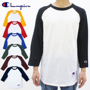 【ネコポス送料無料】チャンピオン (Champion) ラグラン ベースボール Tシャツ  (t1397) メンズ 7分袖 Tシャツ[AA-2]
