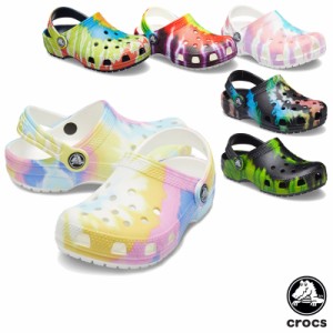 クロックス(CROCS) クラシック タイ ダイ グラフィック クロッグ キッズ[旧モデル](classic tie dye graphic clog k)【子供用】[AA]