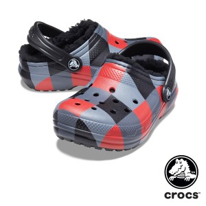 クロックス(CROCS) クラシック ラインド プラッド クロッグ キッズ(classic lined plaid clog kids) サンダル/秋冬【子供用】[AA]