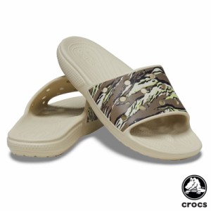 クロックス(CROCS) クラシック クロックス プリンテッド カモ スライド(classic crocs printed camo slide) サンダル 【男女兼用】 [BB]