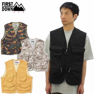 ファーストダウン(First Down) リバーベスト ナイロンタスラン RIVER VEST TASLAN NYLON (F441004) メンズ メッシュベスト[BB]