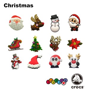 【ゆうパケット可】クロックス(CROCS)ジビッツ(jibbitz) クリスマス(Christmas) [BLK] [小物][AA-2]