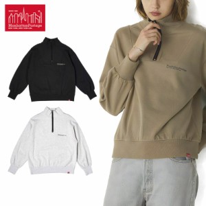 マンハッタン ポーテージ(Manhattan Portage) Half-Zip Sweat Shirt (Womens) (MP-L107) ハーフジップ スウェット[AA]