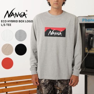 ナンガ NANGA ECO HYBRID BOX LOGO L/S TEE / エコハイブリッド ボックスロゴ ロングスリーブティー 長袖Tシャツ メンズ  [AA]