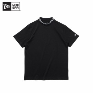 ニュー エラ NEW ERA 半袖 鹿の子 ミッドネック Tシャツ ブラック × ホワイト ゴルフ カットソー トップス [AA]