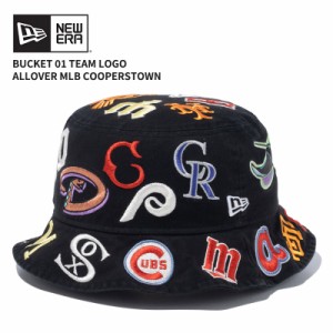 ニュー エラ NEW ERA バケット01 Team Logo Allover MLB クーパーズタウン  バケットハット 帽子  [AA]