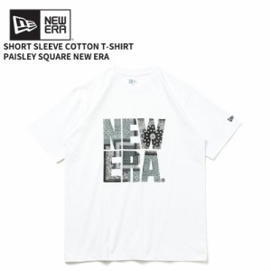 ニュー エラ NEW ERA 半袖 コットン Tシャツ Paisley スクエアニューエラ ホワイト トップス カットソー [AA-3]