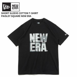 ニュー エラ NEW ERA 半袖 コットン Tシャツ Paisley スクエアニューエラ ブラック トップス カットソー [AA-3]