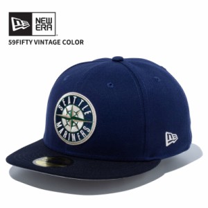 ニュー エラ NEW ERA 59FIFTY Vintage Color シアトル・マリナーズ ライトネイビー / ネイビー キャップ 帽子  [BB]