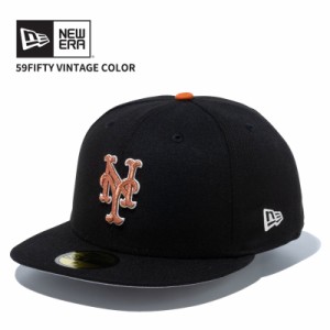 ニュー エラ NEW ERA 59FIFTY Vintage Color ニューヨーク・メッツ ブラック キャップ 帽子  [BB]