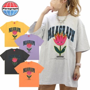 パラグラフ(paragraph) Tulip T-Shirt  NO.033/NO.33 カレッジロゴ フラワー Tシャツ 半袖 メンズ レディース カットソー[AA]