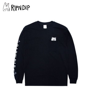 リップンディップ（RIPNDIP) Lord Nermal Pocket L/S 《Black》長袖 Tシャツ/ロングスリーブ /メンズ[BB]